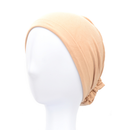 Turban z udrapowaną różą beżowy POLA # 138*