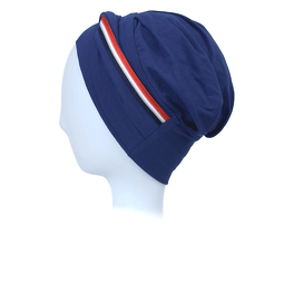 Turban granatowy z trójkolorową lamówką MILAN # B23+A14