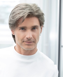 Męska peruka z włosów syntetycznych brąz GARY # teak/mix