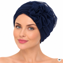 Granatowy turban w stylu retro BELLA # BM20