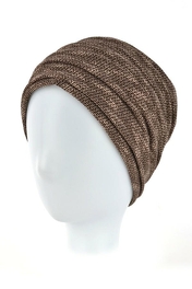 Dwuwarstwowy turban z ozdobnym drapowaniem brązowy LONDON # TL/51*