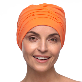 Lekki i wygodny turban do kąpieli z ozdobnym drapowaniem pomarańczowy AQUA # 308*