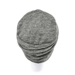 Lekki turban na chłodne dni z dekoracyjnym marszczeniem szary COPENHAGEN # TLM1*