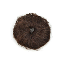 Dopinka do włosów kok na gumce włosy słowiańskie dziewicze brąz 19cm LUX BUBBLE ME PLUS # 2/4
