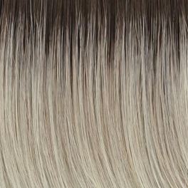 Peruka damska syntetyczna loki do ramion platynowy blond z ciemnym brązowym odrostem FUNKY # 14/23/6R