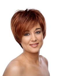 Peruka syntetyczna ciemny brąz z jasnymi refleksami SANDRA # 33/29T*