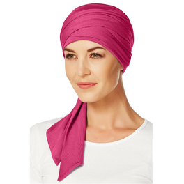 Turban różowy z długą chustą Christine Wear MANTRA # cerise