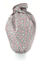 Turban 100% bawełna szary w serca KALINA # T-33*