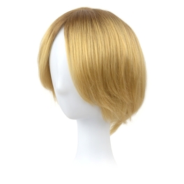 Peruka topper z naturalnych włosów słowiańskich blond z odrostem ombre AVA 15cm # 10R+14/16