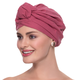 Turban z oryginalnym węzłem różowy VERBENA # ME12+B61