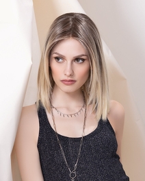 Peruka syntetyczna termoodporna piaskowy beżowy blond rozjaśniany od dołu LUZZI MONO PART # sahara beige/tipped