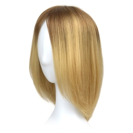 Topper z naturalnych włosów słowiańskich średni blond z odrostem ombre AVA 25cm # 8/12R+14/16