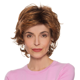 Peruka damska syntetyczna delikatny skręt kasztanowy brąz z refleksami ANGELA # 830/28/30/4R