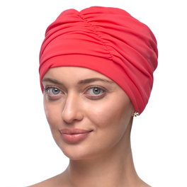 Lekki i wygodny turban do kąpieli z ozdobnym drapowaniem czerwony AQUA # 043*