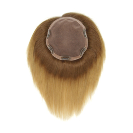 Topper z naturalnych włosów słowiańskich blond STILLA 15cm # 10+14/16H