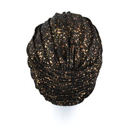 Elegancki czarny turban ze złotym printem SPARKLE*