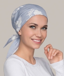 Bardzo lekki cienki brązowy turban w formie chusteczki MISU # COFFEE