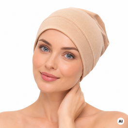 Lekki prosty i bezszwowy turban beżowy BAJA # 138*