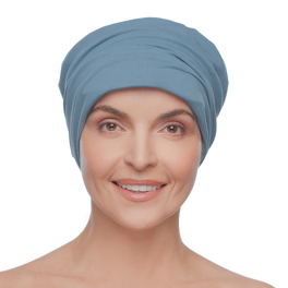 Turban niebieski z piankowym usztywnieniem nad czołem TAMPERE # CP359