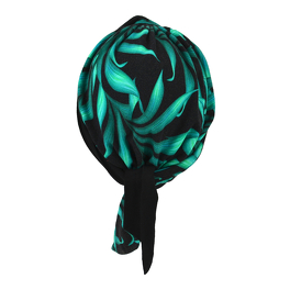 Turban dwustronny czarny z turkusowym wzorem LEAH # BM05/2233b