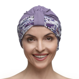 Komplet lawendowy turban i dwie wzorzyste szarfy ZANZIBAR # B11/155.71