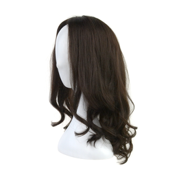 Topper z naturalnych włosów słowiańskich czarny DOP 600/76 45cm # 1