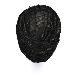 Ciepły czarno srebrny turban z ozdobnym węzłem z przodu GLAMOUR*
