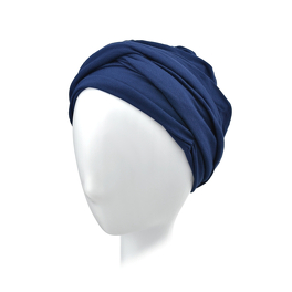 Dwuczęściowe nakrycie głowy turban granatowy LUNA # BM20