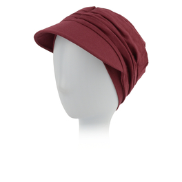 Lekki i ciepły turban bordowy TOKYO z daszkiem # BM151