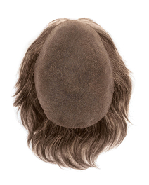 Tupet męski syntetyczny średni brąz z efektem naturalnej siwizny JET # M34s