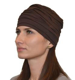Lekki i komfortowy brązowy turban ZUZA # 25*