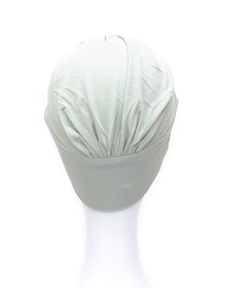 Elegancki turban z subtelnymi zakładkami materiału PRAGUE # B/103 pistacja*