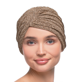 Elegancki złoty turban z marszczeniem GOLD