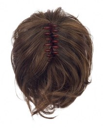 Dopinka na klamrze z włosów syntetycznych ciemny brąz średniej długości SODA # dark brown*
