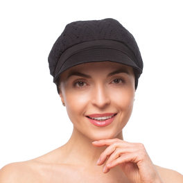 Czarny turban z ozdobnymi haftami SEVILLA # Q11725