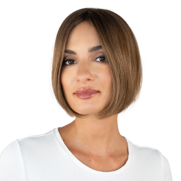 Topper z naturalnych włosów słowiańskich ciemny brąz ALUNA 23cm # 4/6