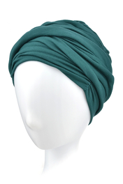 Dwuczęściowe nakrycie głowy turban butelkowa zieleń LUNA # BM13