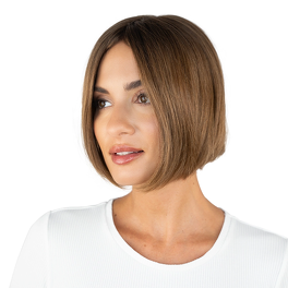 Topper z naturalnych włosów słowiańskich jasny brąz ALUNA 23cm # 8/12
