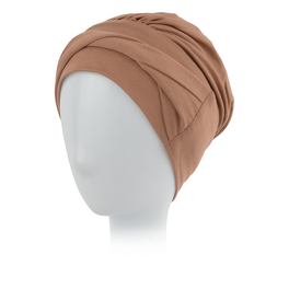 Marszczony turban jasny brąz JAVA # B123