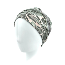 Turban z bambusową podszewką wężowy wzór PINK COBRA*