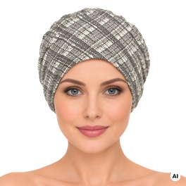 Turban w kratkę BIANCO