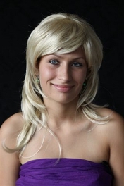Peruka imprezowa karnawałowa blond okazjonalna ROSSABELIA # 15BT613