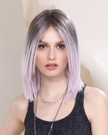 Peruka syntetyczna popiel z jasną lawendą LUZZI MONO PART # white lavender/tipped