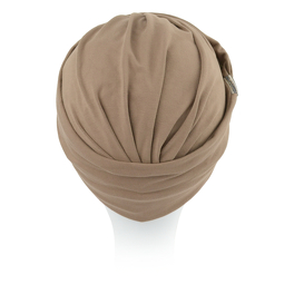 Turban beż cappuccino z metalicznym zdobieniem HOLLYWOOD # B17+A16