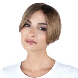Topper z naturalnego włosa słowiańskiego ciemny blond z linią rozmytą DALIA 15cm # 10