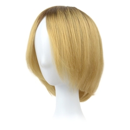 Topper z naturalnych włosów słowiańskich ombre brąz z odrostem AVA 15cm # 6/8/30R+14/16
