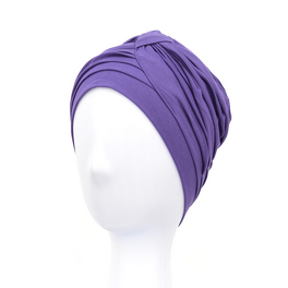 Fioletowy turban z ozdobnym drapowaniem KLARA # 229 Premium*