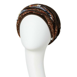 Turban brązowy z wzorami Christine Wear SCARLETT # structured brown