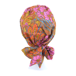 Przewiewny turban z wiązaniem wielokolorowy w kwiaty AMSTERDAM # VC74
