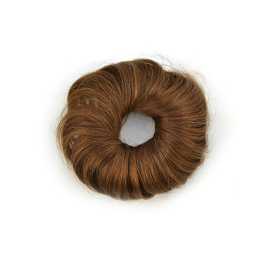 Dopinka do włosów kok na gumce włosy słowiańskie jasny brąz dziewicze 19cm LUX BUBBLE ME PLUS # 8/12